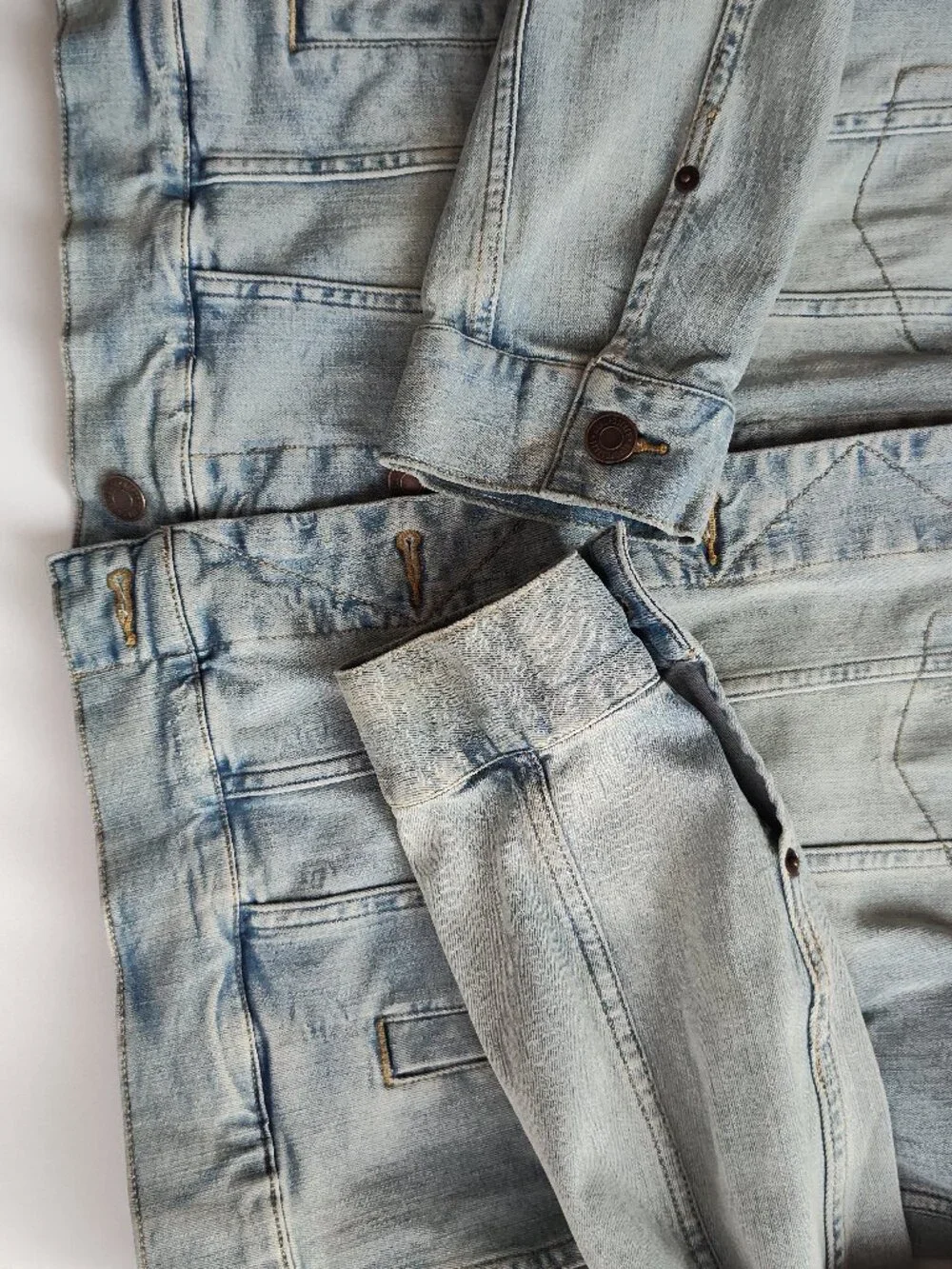Aeropostale Men's Denim Jean Trucker Jacket Light Wash Size Large L Button Front